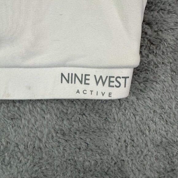 Nine West Active White Strappy Cross Back Padded Sports Bra L - Picture 4 of 8
